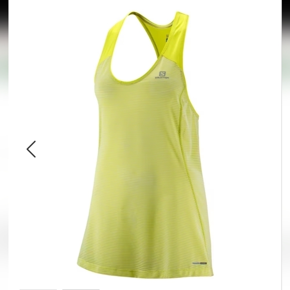 Salomon activeedry advance skin sport tank top neon yellow Medium